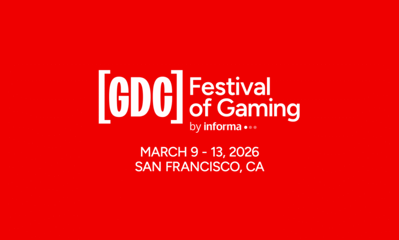 GDC Festival of Gaming logo and event details for March 9-13, 2026 in San Francisco.
