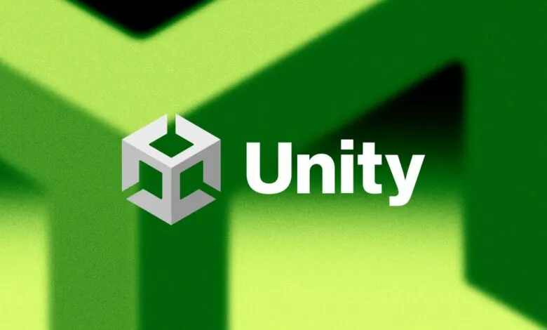 Unity logo with the word Unity in white text on a green background.