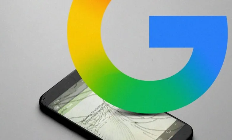 Google logo partially covers a smartphone with a cracked screen displaying WikiHow.
