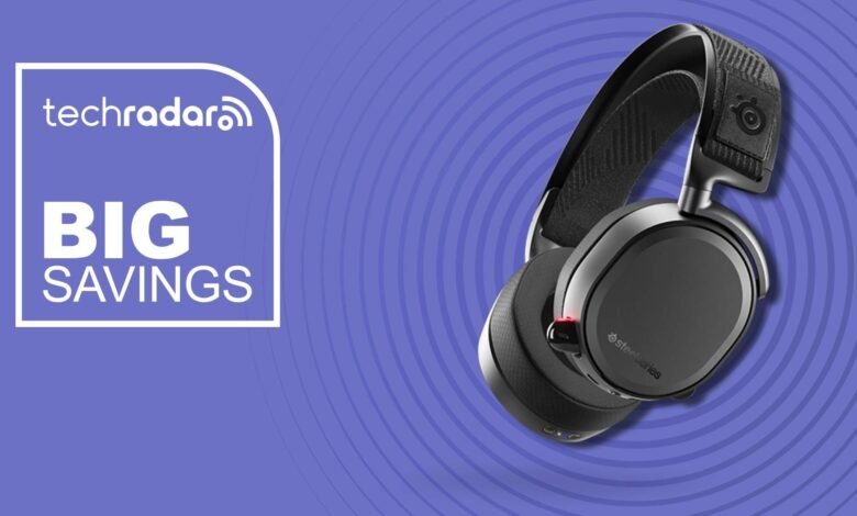 SteelSeries gaming headset with 'Big Savings' and TechRadar logo