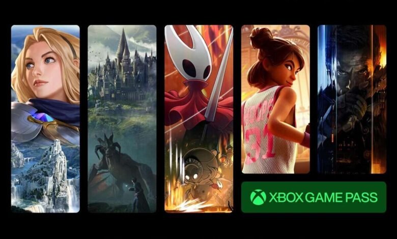 Collage of game characters and scenes with Xbox Game Pass logo