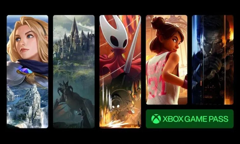 Collage of game characters and scenes with Xbox Game Pass logo