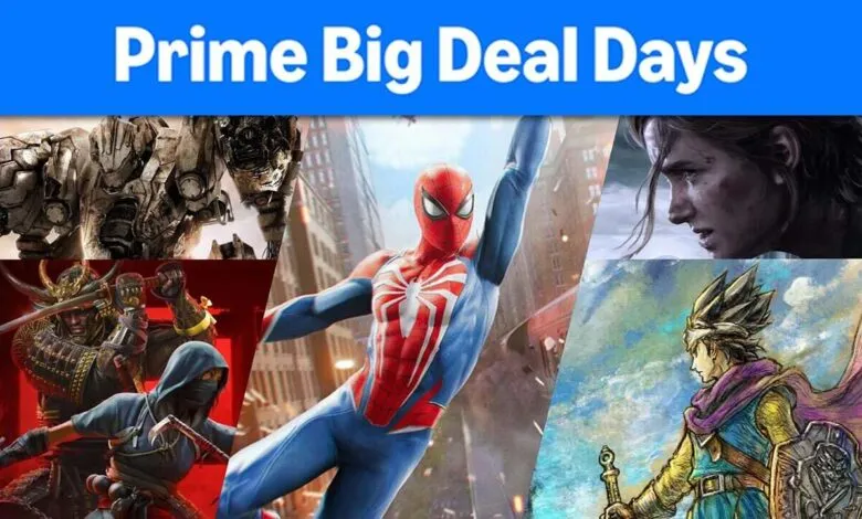 Collage of video game characters and scenes with 'Prime Big Deal Days' text.
