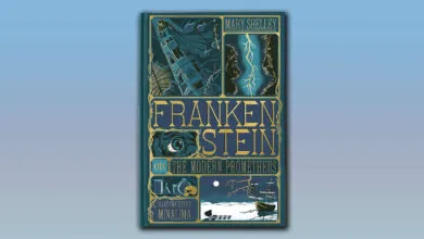Cover of Frankenstein or The Modern Prometheus, illustrated by MinaLima.