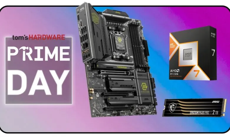 MSI motherboard, AMD Ryzen processor, and SSD for PC building
