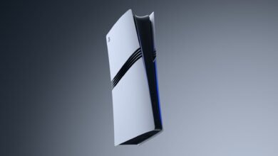 Sony PlayStation 5 console with blue lighting