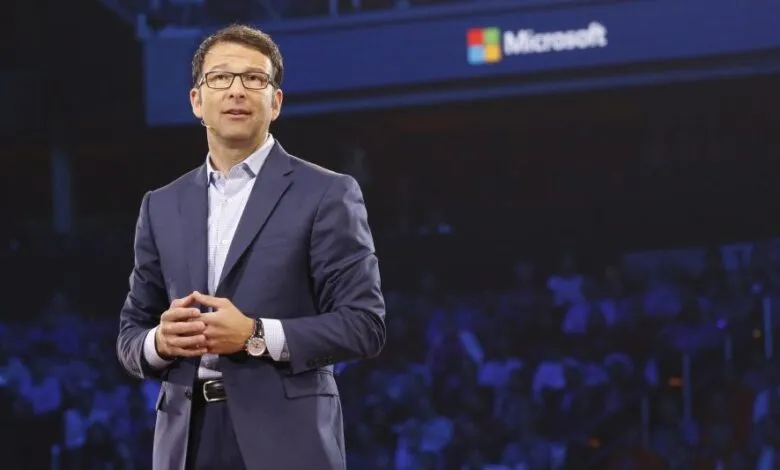 Judson Althoff, EVP of Worldwide Commercial Business at Microsoft, speaking on stage.