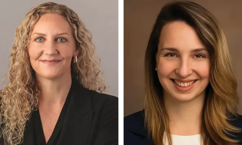 Headshots of Drew Propson and Maria Basso, two professional women smiling.