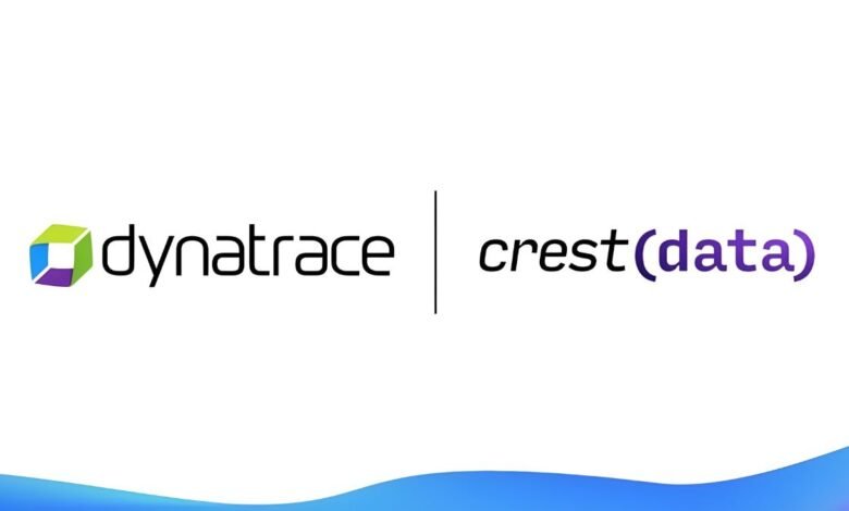 Dynatrace and Crest(data) logos side-by-side on a white background.