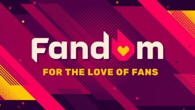 Fandom logo with the tagline 'For the Love of Fans' on a vibrant geometric background.