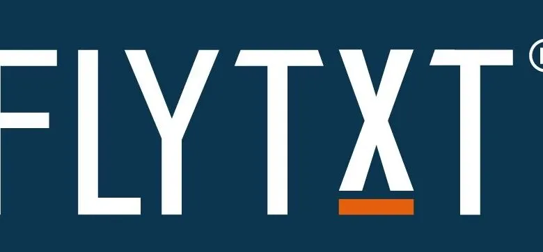 The Flytxt logo with white text on a dark blue background.