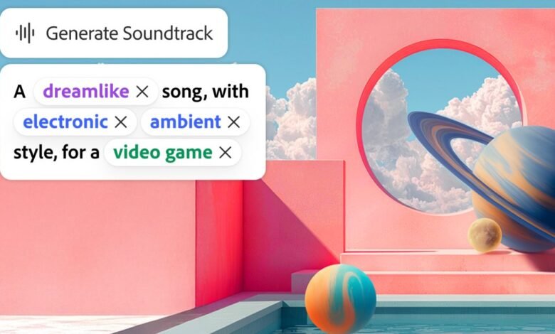 AI interface for generating a dreamlike, electronic, ambient song for a video game.