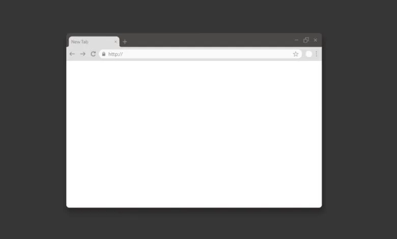 A blank Google Chrome browser window with a new tab open.