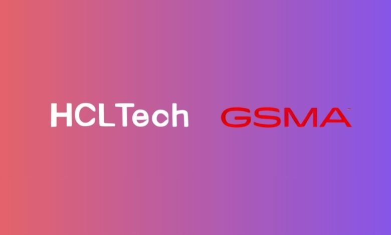 HCLTech and GSMA logos displayed on a gradient background.