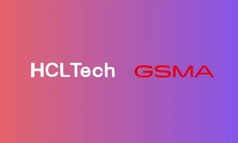 HCLTech and GSMA logos displayed on a gradient background.