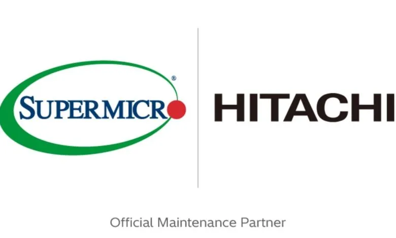 Supermicro and Hitachi logos side-by-side with 'Official Maintenance Partner' text below.