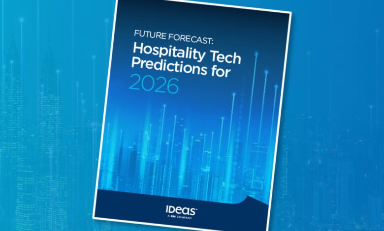 Cover of 'Future Forecast: Hospitality Tech Predictions for 2026' ebook.
