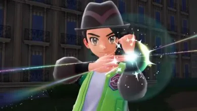 Anime-style boy in a fedora and green jacket performing a magical attack.