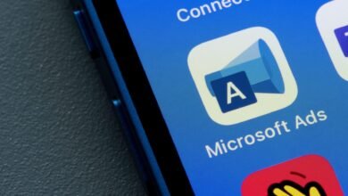 Close-up of the Microsoft Ads app icon on a smartphone screen.