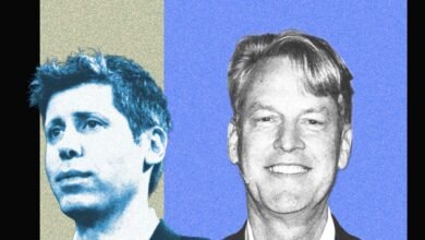 Split image of Sam Altman and Dan D. Dines, two prominent figures in the tech and business world.