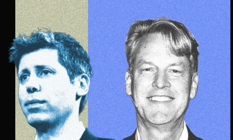 Split image of Sam Altman and Dan D. Dines, two prominent figures in the tech and business world.