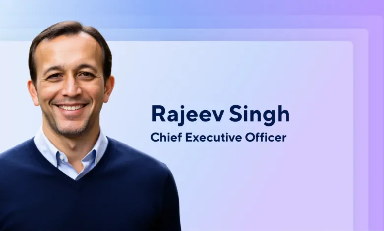 Portrait of Rajeev Singh, Chief Executive Officer of Smartsheet, smiling.