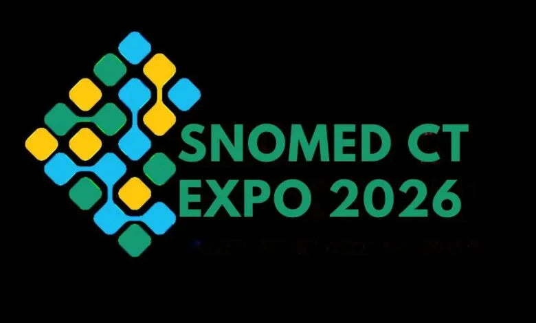 SNOMED CT EXPO 2026 logo with a colorful abstract design and green text.