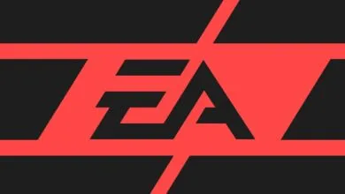 The Electronic Arts (EA) logo in red against a black background.