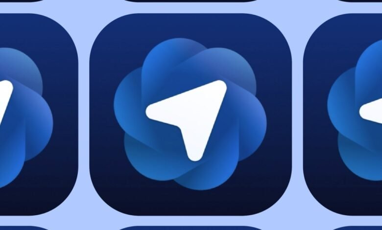 A repeating pattern of the Telegram app icon with a white paper airplane inside a blue cloud.