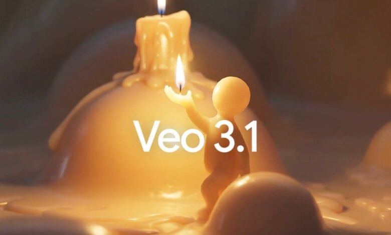 A small candle figure holding a flame amidst melting wax and other candles.