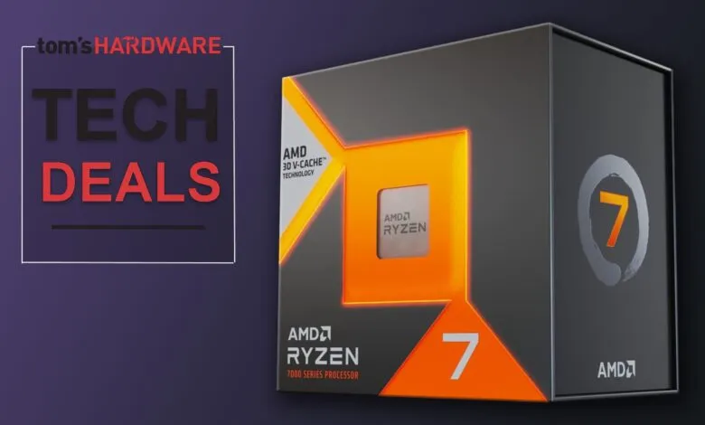 AMD Ryzen 7000 series processor box with 'Tech Deals' graphic