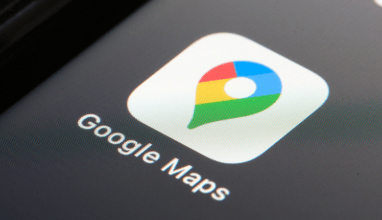Close-up of the Google Maps app icon on a smartphone screen.