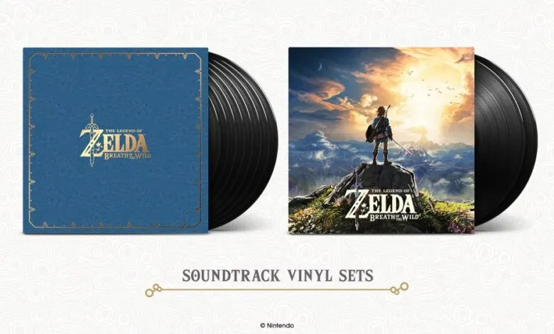 The Legend of Zelda: Breath of the Wild vinyl soundtrack sets with album art.