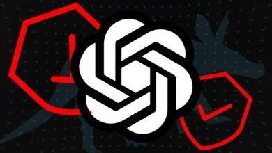 OpenAI logo with red geometric shapes and a silhouette of an aardvark.