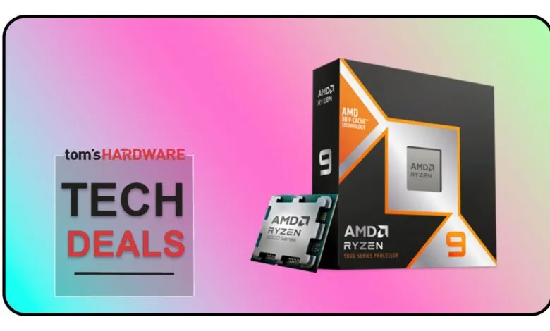 AMD Ryzen 9 processor and its box with Tom's Hardware Tech Deals logo