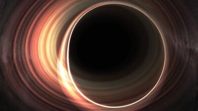 Artistic depiction of a black hole with a glowing accretion disk.