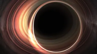 Artistic depiction of a black hole with a glowing accretion disk.