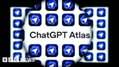 Close-up of a screen displaying the ChatGPT Atlas logo and app icons.
