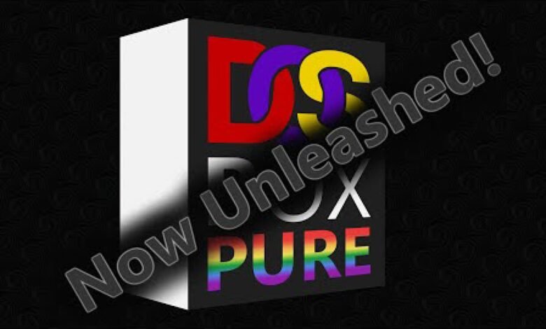 DOSBox Pure logo with text 'Now Unleashed!' and rainbow colors