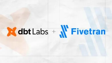 Logos of dbt Labs and Fivetran side-by-side with a plus sign in between.