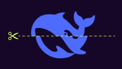 A blue orca whale logo with scissors and a dashed line indicating a cut.