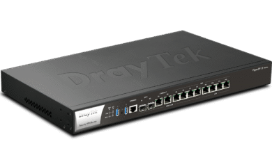 DrayTek Vigor 3912 Series Security VPN Router with multiple Ethernet ports.