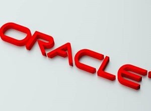 The red, 3D rendered text 'ORACLE' is displayed against a clean white background.