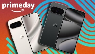 Google Pixel phones displayed with the Amazon Prime Day logo.