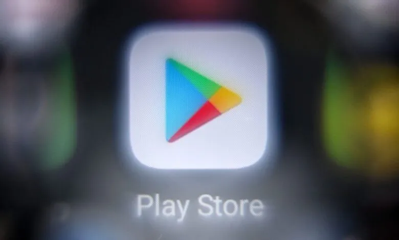 Close-up of the Google Play Store app icon on a digital screen.