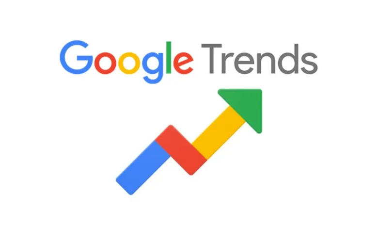 Google Trends logo with colorful upward trending graph