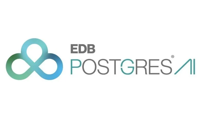 EDB Postgres AI logo with a stylized infinity symbol and text.