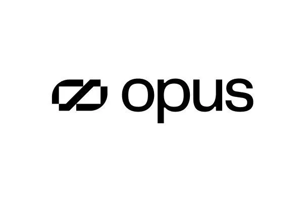 The Opus logo, featuring a stylized abstract symbol and the word 'opus' in black text.