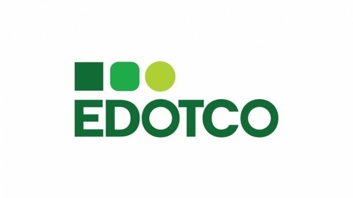 EDOTCO logo with green square, rounded square, and circle above the company name.