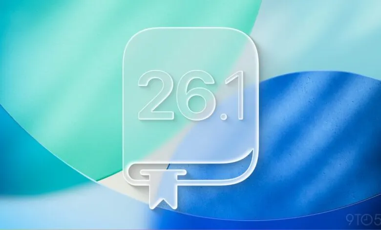 Glass-like icon with '26.1' and a bookmark symbol on a gradient background.